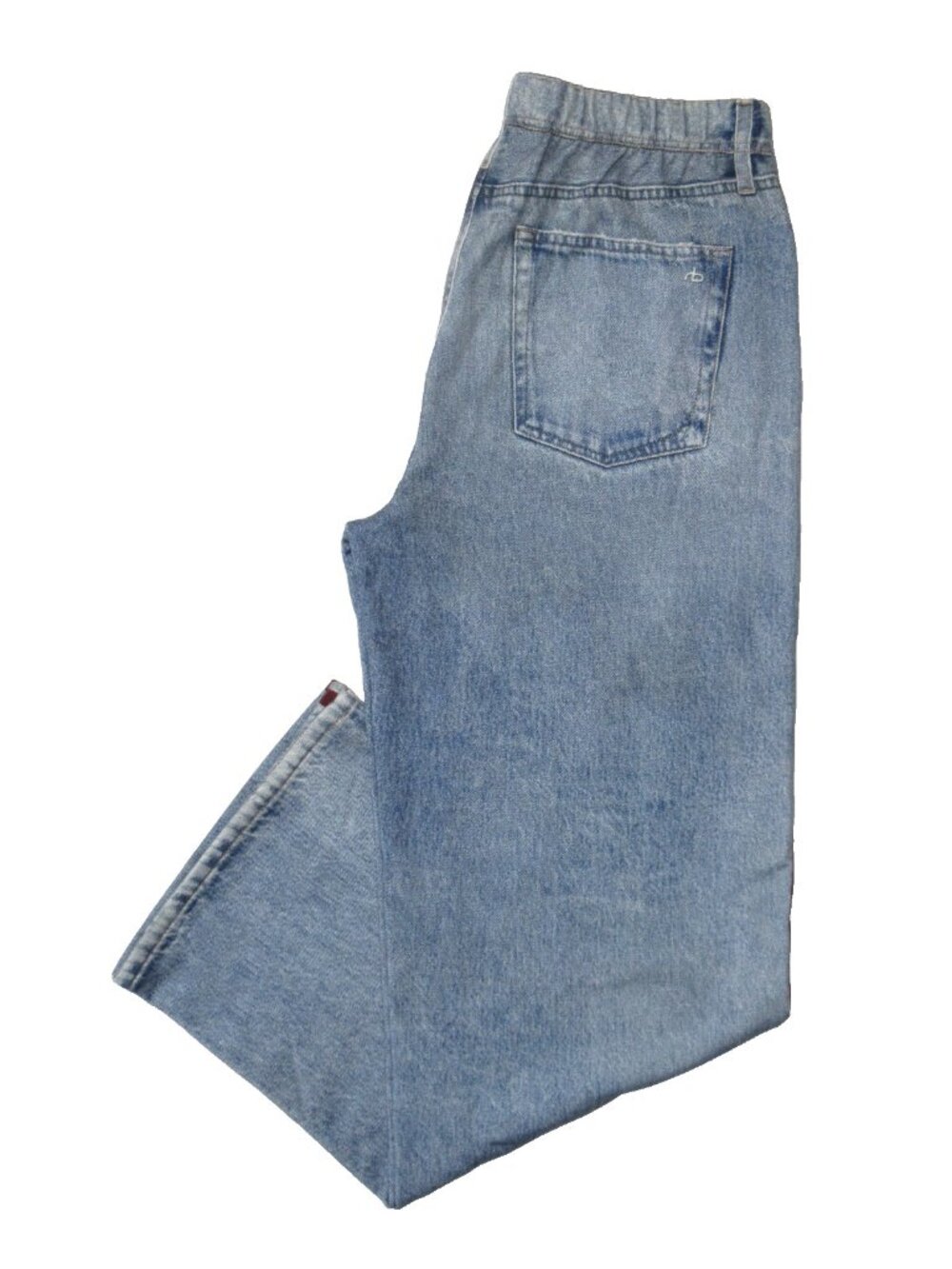NWT rag & bone Miramar Terry in Rosen Wide Leg Photo Print Faux Jean Pants M - Picture 10 of 10